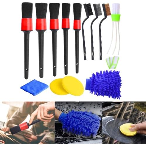 13x Auto Detailing Brush Set Car Interior Cleaning Kit Car Cleaning Auto Detail Wire Air Conditioner Brush Tool Cleaning Car
