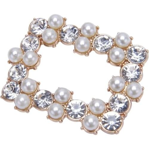 2PCS Rhinestone Pearl Metal Shoes Buckle Women Elegant Bridal Shoe Clips Fashion Shoes Decor Accessories Gray White Color