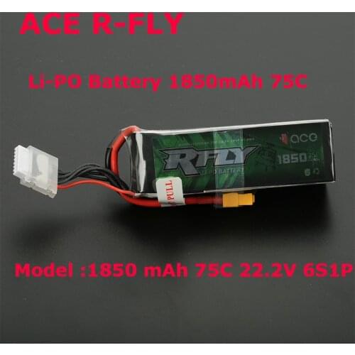 Original ACE RFly 1850mAh 6S 22.2V 75C Max 150C Lipo Battery XT60 for Helicopter Fixed Wing Drone Airplan