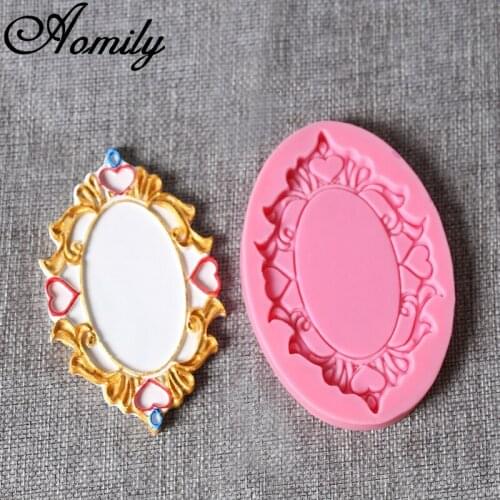 Aomily 3D Vintage Photo Frame Silicone Mold Fondant Cake Decorating Tools Cookies Chocolate Baking Mould Bakeware Tool DIY Gifts