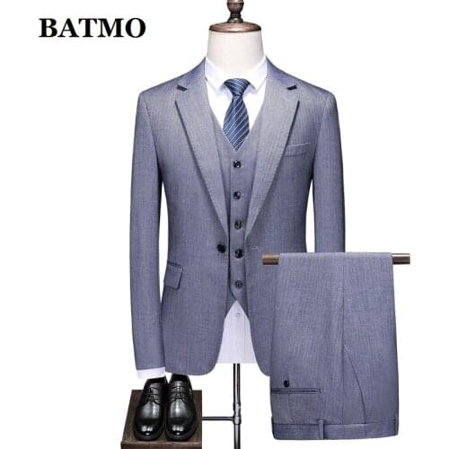 BATMO 2021 new arrival high quality casual grey suits men,male wedding dress,plus-size S-5XL 6836