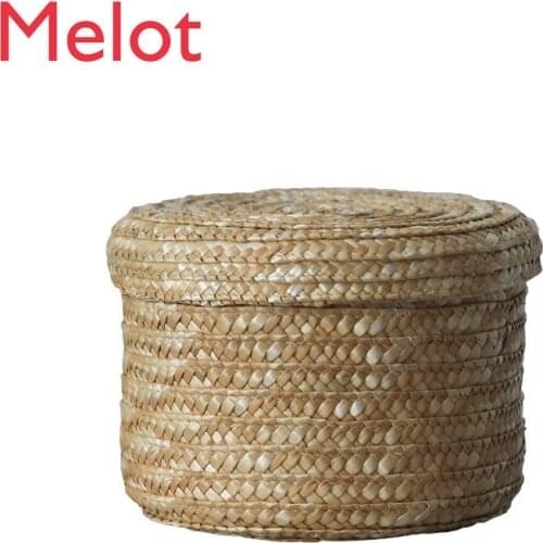 Flower Pot Gift Box Seagrass Hand-Woven Storage Box Nordic and Japanese Style Living Room Desktop Storage Gift