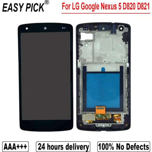 For LG Google Nexus 5 D820 D821 Touch Screen LCD Display Digitize Assembly With Frame Replacement Repair Part