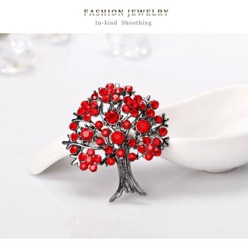 Korean style personality exquisite alloy brooch, rhinestone tree, fashion all-match brooch