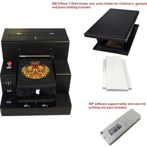 TSHIRT Flatbed Printer Inkjet A3 size DTG printing machine for shoes Jackets t-shirt printing
