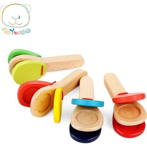 Hand Castanets Toys Baby Educational Musical Toys Baby Instrument Toy For Children Music Toy Stick Double Music Random Colors