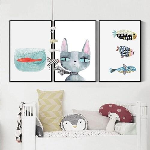 Nautical Sea Nursery Painting Canvas Poster Animal Art Print Education Wall Picture Nordic Kid Baby Bedroom Decor
