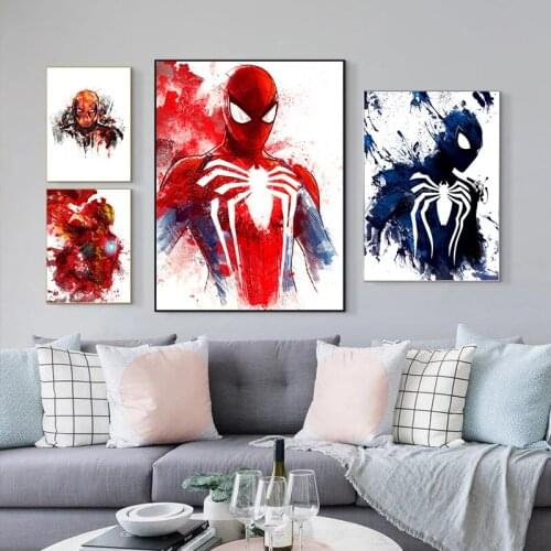 Marvel Spider Man Iron Man Canvas Paintings Superhero Anime Posters and Prints Wall Art Pictures for Living Kids Room Home Decor