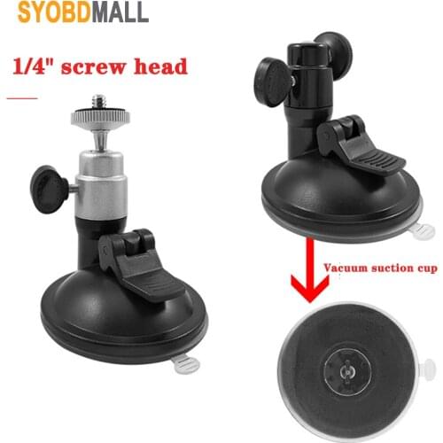 Aluminum Alloy M6 1/4" Screw Head Tripod Bracket with Rotating Ball Head Fixed Suction Cup for Car DVR/ Bracket for DV/GPS Mount