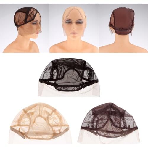 Lace Front Wig Caps For Making Wigs Hair Net with Adjustable Straps,Handcraft Lace Mesh Net Cap