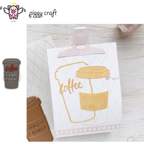 Piggy Craft metal cutting dies cut die mold Coffee letter cup frame Scrapbook paper craft knife mould blade punch stencils dies