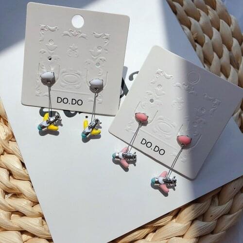 Cute Cartoon Aircraft Dangle Earring Female 2018 Fashion Jewelry Small Earrings for Women Cloud Korean Earrings Girls Gifts