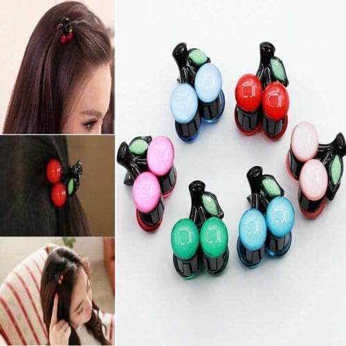 Fashion Cherry Cute Hair Hairpin Women Barrette Claw Clips Shape Mini Acrylic