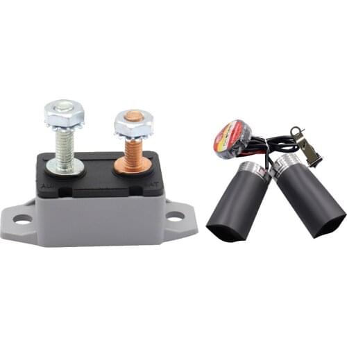 Motorcycle 12V Heated Grip Throttle Pads & Circuit Breaker Fuse Stud Bolt