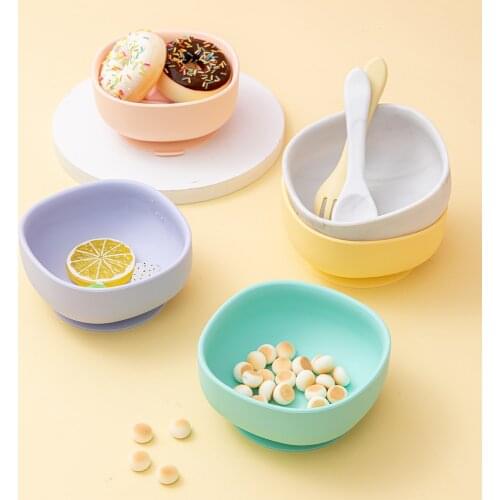 1 Set Silicone Bowl Sets Baby BPA Free Silicone Chewing Food Grade Newborn Accessories Teeth Baby Feeding Supplies Baby Feeding