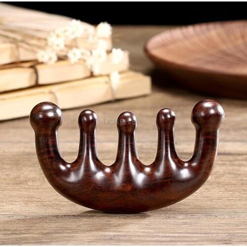 Natural Ebony Wide Tooth Comb Hair Scalp Massage Wooden Comb Sandalwood Anti-Static Female Hair Loss Head Meridian Massage Tool