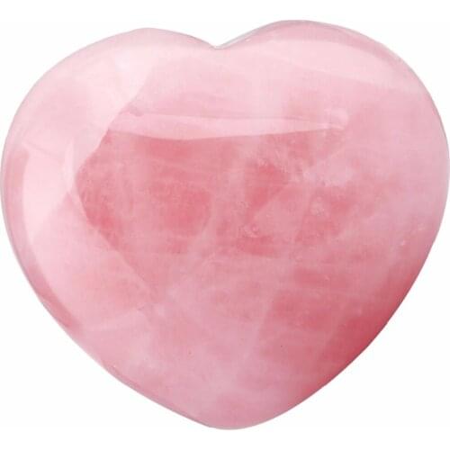 TUMBEELLUWA Natural Rose Quartz Puff Heart Healing Crystal Palm Stone,Worry Stone Chakra Reiki 0.9"