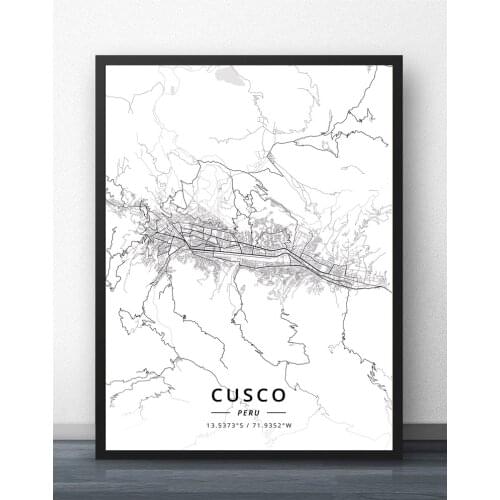 Cusco Lima Peru Map Poster