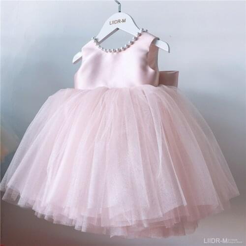 Kids Wedding Dress 1st Birthday Party Dress Pearl Kids Dresses For Girls Teenage Girls Gowns Princess Toddler Baby Girls Dress
