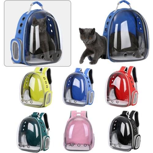 Portable Cat Bag Breathable Pet Carrier Bag Outdoor Travel Cat Carrying Bag Transparent Space Capsule Pet Backpack