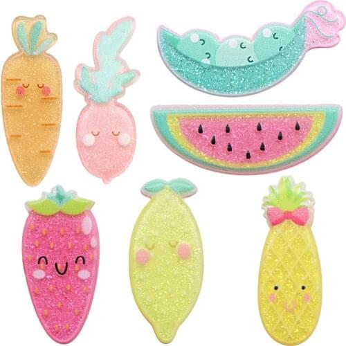 David accessories 10pcs Fruit Transparent Plastic Planer Resin DIY Jewelry Accessories Scrapbooking Craft Handmade ,10Yc11338