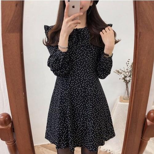 Plus Size 2020 Autumn black Dress Girls Boho Autumn Female Vintage Dress Party oversize long Sleeve Women Dresses Robe Vestido