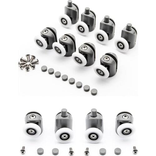 4pcs-8pcs/set 23/25mm Pop Up Pulley Wheels Brass Zinc Alloy Bearing Hardware Sliding Door Roller Shower Room Cabin Accessories
