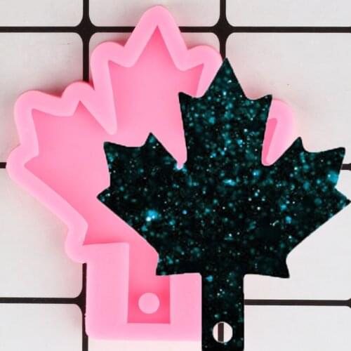 Shiny Maple Leaf Resin Silicone Mold Craft Custom Keychain Molds Pendant Charms Making Jewelry Moluds