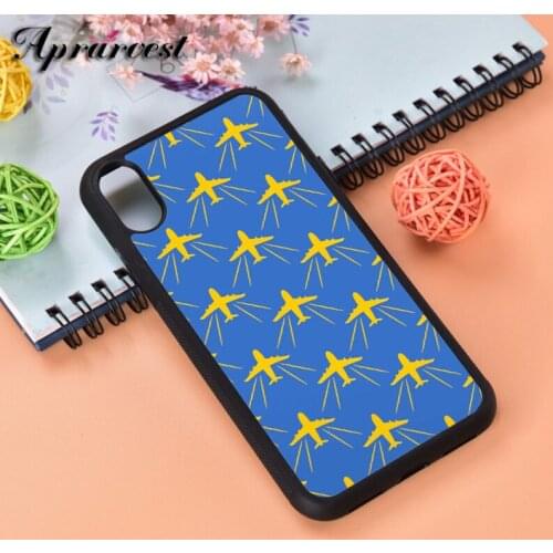 Aprarvest Airplane Pattern Silicone Rubber Phone Case Cover For iPhone 6 6S 7 8 PLUS X XS XR 11 12 MINI PRO MAX