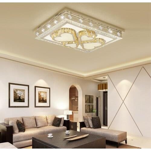Living room light simple modern atmosphere home luxury lobby light creative rectangular LED crystal ceiling lamps led lighting