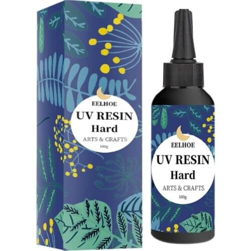 UV Resin 60/100/200g Crystal Clear Ultraviolet Epoxy Resin Non-Toxic Hard Transparent Glue Solar Cure Sunlight Resin