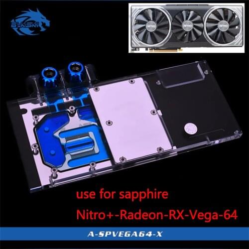 Bykski Water Block use for Sapphire Nitro+ Radeon RX Vega 64 8GB HBM2 (11275-03-40G) Full Cover GPU Copper Block Radiator RGB