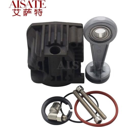 Air Suspension Compressor Pump Cylinder Head+Piston Connecting Rod+Rings+Screws+Air Vavle For VW Touareg Cayenne Air Shock Pump