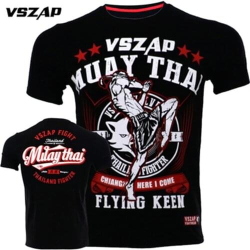 VSZAP New Muay Thai Fighting Black MMA Tapout Bjj T-shirt Brand Fighting Martial Arts Fitness Training Brazilian