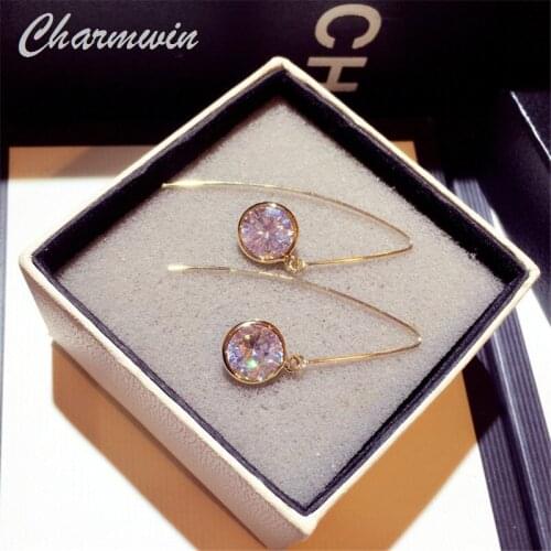New Fashion Korean Hanging Earrings Long Earrings For Women Trend Rhinestone Drop Earrings Fashion Jewelry Female
