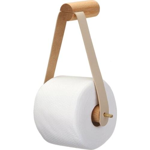1Pc Wooden Rolled Toilet Paper Holder Bathroom Storage Paper Hand Towel Dispenser Toilet Tissue Paper Rack Bathroom Accessories