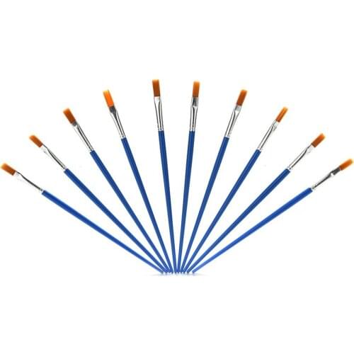 10 Pcs/lot Kids Children Plastic Handle Paint Brushes Set Watercolor Gouache Drawing Painting Art Brush Supplies