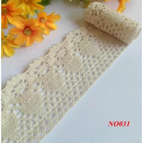 3 yard/Lot 55mm Diy Handmade Patchwork Cotton Material Cotton Lace Ribbon Beige Color Cotton Lace Trim