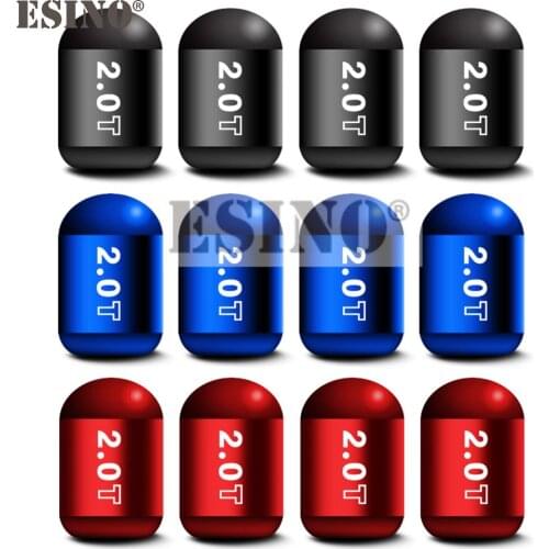 4 x Car Styling Universal 2.0 T Aluminum Alloy Wheel Tire Valve Caps Wheel Tires Valves Tyre Stem Air Caps Airtight Covers