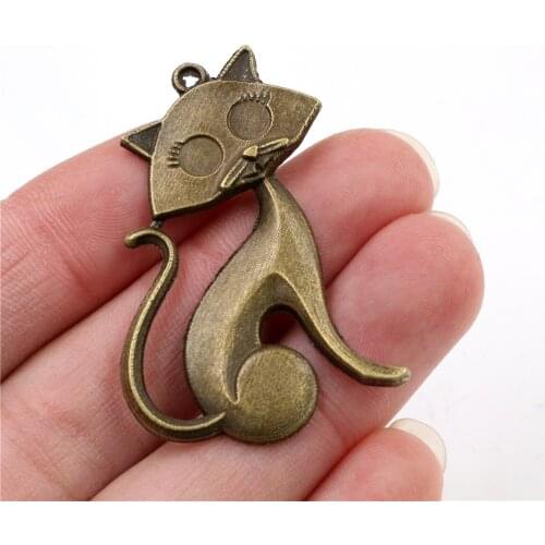 44x29mm 5pcs Antique Bronze Plated Fox Handmade Charms Pendant:DIY for bracelet necklace-Q5-48
