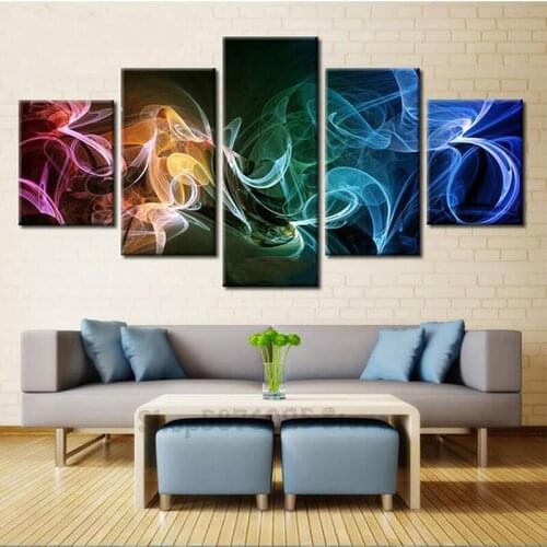 Abstract colorful lines landscape 5 piece diy diamond painting rhinestone full square round drill diamond embroidery Art TT5407