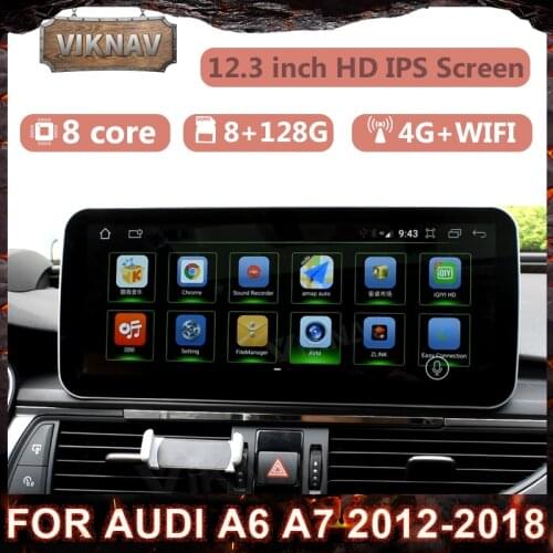 2 din 12.3 inch Android Car Radio For AUDI A6 A7 2012-2018 auto GPS Navigation stereo multimedia Payler Head Unit carplay