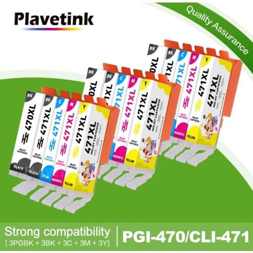 Plavetink 3 Set PGI470 CLI471 XL Printer Ink Cartridge For Canon PGI-470 CLI-471 XL Compatiable For Canon PGI 470 CLI 471 PIXMA
