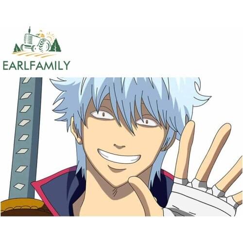 EARLFAMILY 13cm x 7.7cm For GINTAMA Car Stickers Repair Decal Laptop Windows Waterproof Personality Occlusion Scratch