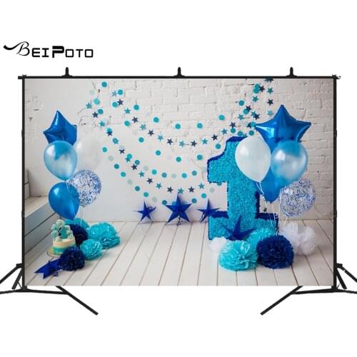 BEIPOTO Girls' 1st birthday party Backdrop boy Baby cake smash Photography Background Balloon Party Decor Photo Booth Props