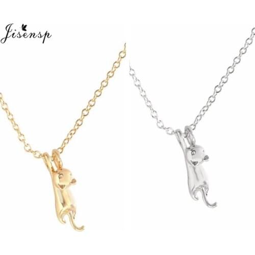 Jisensp 2018 New Fashion Jewelry Pendant Necklace Delicate Animal Cat Statement Necklace for Women Engagement Gifts N193