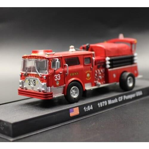 Diecast 1/72 Alloy Ladder Praga V3S AND 1/64 CF Pumper 1979 Tank Fire Truck Model Collection Souvenir Static Display