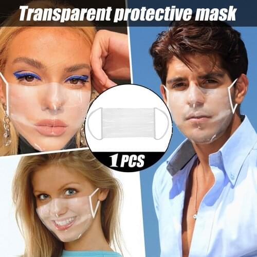1PC Adult /KidsTransparent Lip Mask Mask With Clear Window Visible Expres Reusable mascara proteccion Face Protect Screen J60