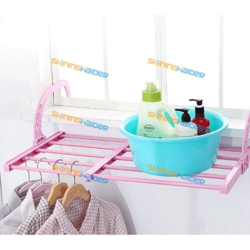 Multifunctional hanging window sill drying rack household radiator folding clothes drying rack balcony retractable drying shoe r