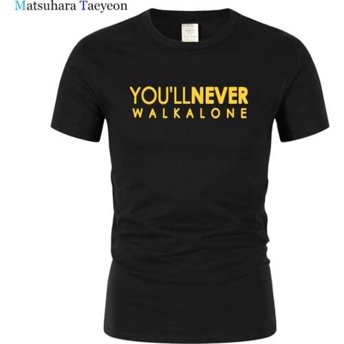 You'll Never Walk Alone T-shirt For Fans All Champions 2019 Fashion Mens Brand Clothing Male O Neck Streetwear Tshirt T173